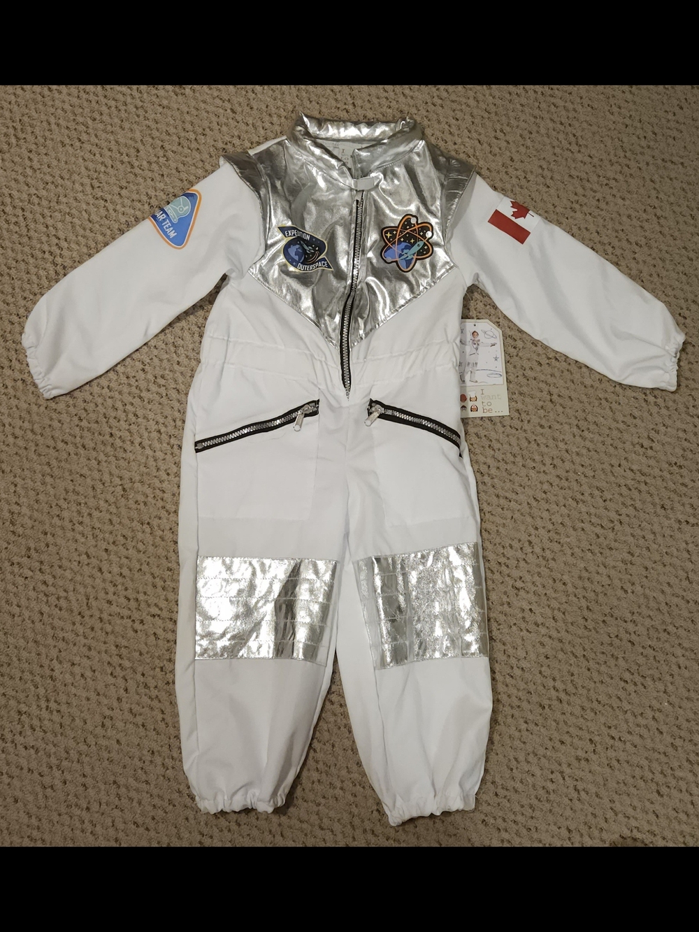 NWT 'I Want To Be"  Astronaut Costume - Canadian Space Explorer! Kid's 3-4